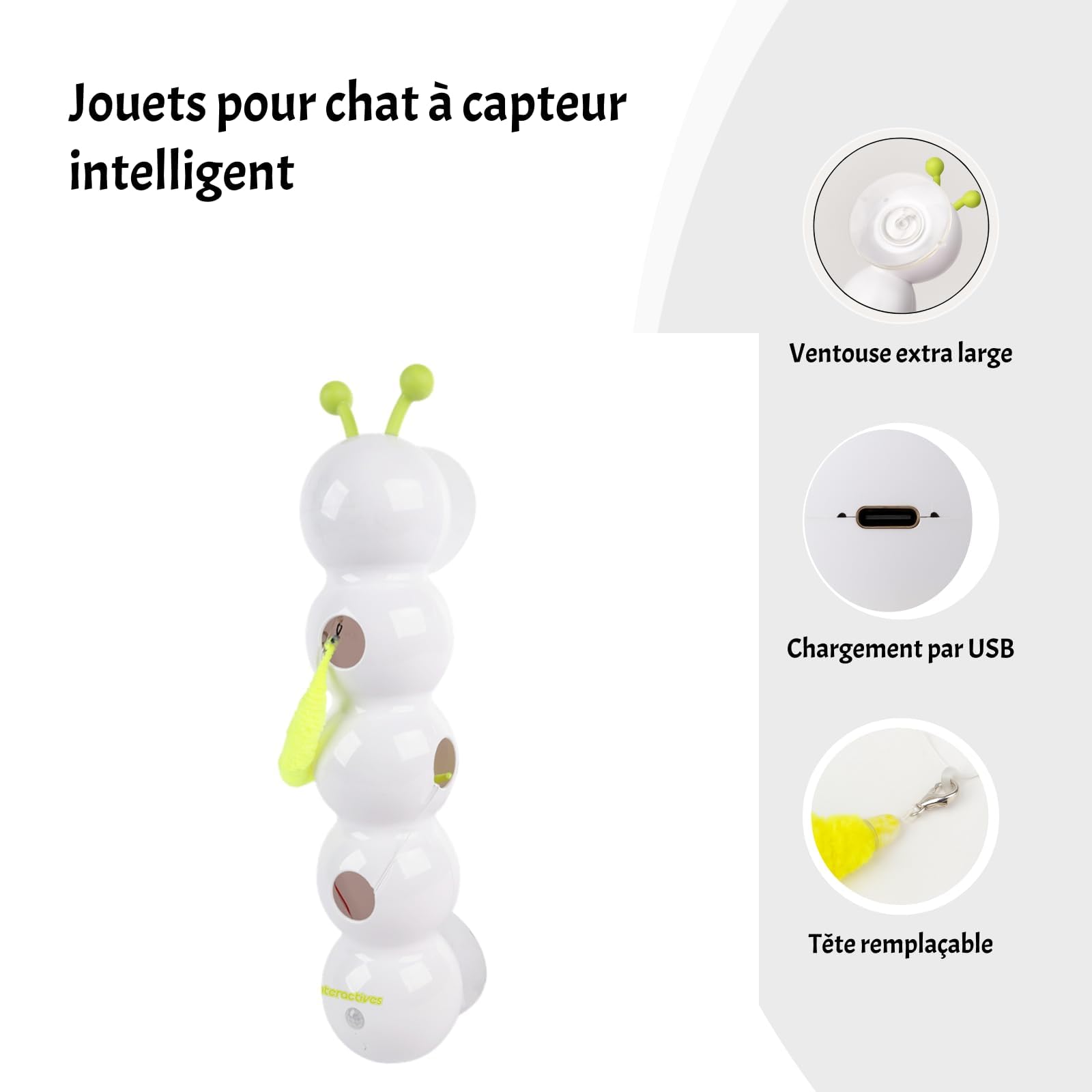 Milageto Jouet pour Chat Taquin, Jouet Interactif, Taquin Électrique Automatique, Jouet de Chasse Stimulant pour Les Chats de Taille Moyenne