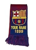 Fc Barcelona Scarf Reversible add Your Name Or Initial (Marron)