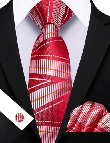 Image of Barry.Wang Man Tie Sets Skull Ties Animal Extra Long Necktie Silk Woven Handkerchief Cufflinks Festival Party Gift