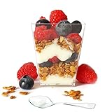 Professional Grade 5 oz Clear Plastic Dessert Cups (50-Pack) with Mini Spoons by Market Lane