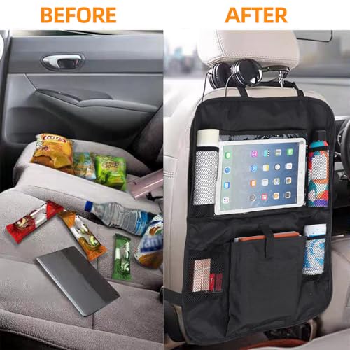 KITDAHOM 2 Stück Autositz Organizer - Auto Organizer - Sitzschutz Auto Rückenlehne, aus Nylon, wasserdicht und trittfest mit großem Stauraum, geeignet für Autositze und Heimaufbewahrung