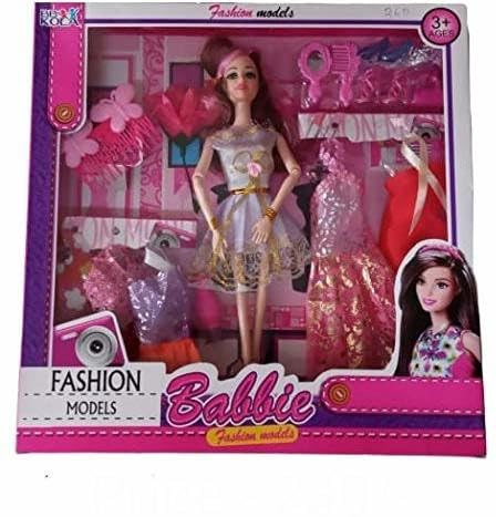 Barodian's Fashion Model Doll (Medium, Multicolor) - Posable Articulated Figure for Kids, Dress Up & Play