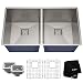 KRAUS Pax 31 1/2-inch 16 Gauge Undermount 50/50 Double Bowl Stainless Steel Kitchen Sink, KHU322