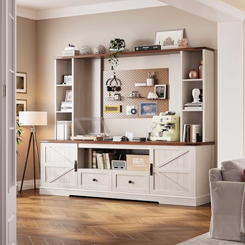 EnHomee-Wood-TV-Stand-TV-Stands-for-Living-Room-Up-to-65Wall-Unit-Entertainment-Center-with-Ample-Storage-Space-and-Adjustable-Shelves-TV-Console-with-2-LED-Lights-Power-Outlets-White EnHomee Wood TV Stand TV Stands for Living Room Up to 65Wall Unit Entertainment Center with Ample Storage Space and Adjustable Shelves TV Console with 2 LED Lights Power Outlets White