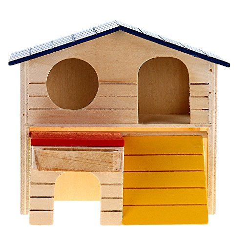 Winstory de madera dos capa Villa cama casa jaula para rata hamster ratón gerbos