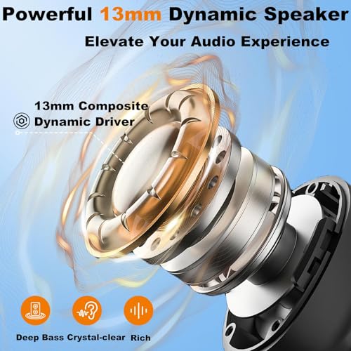 Image of Wireless Earbuds Bluetooth 5.4 In Ear Buds 6 Mic ENC Noise Cancelling Clear Calls, Deep Bass HiFi Stereo Sound Earphones 35H Playtime LED Power Display IPX7 Waterproof Headphones for Android iOS Black