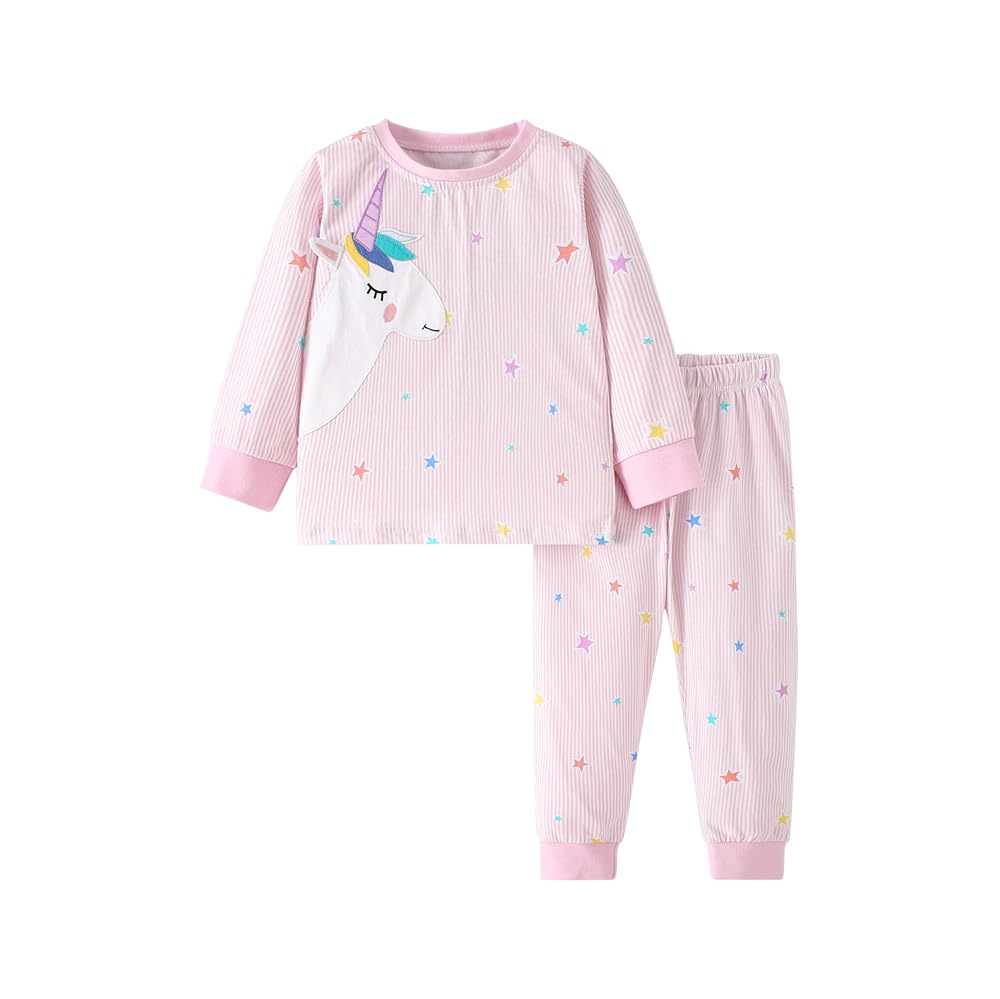 LitBud Girls Pajamas Unicorn,Sleepwears 2pcs Long Sleeves Pjs Nightwear Tops + Pants Sets Nightwear Outfits for Kids Toddler 2-10 Years — view 12
