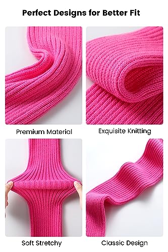 Clothirily Leg Warmers - Fashion Knit Neon Leg Warmers for Women 80s Sports Party Yoga Accessories, Bright Color4