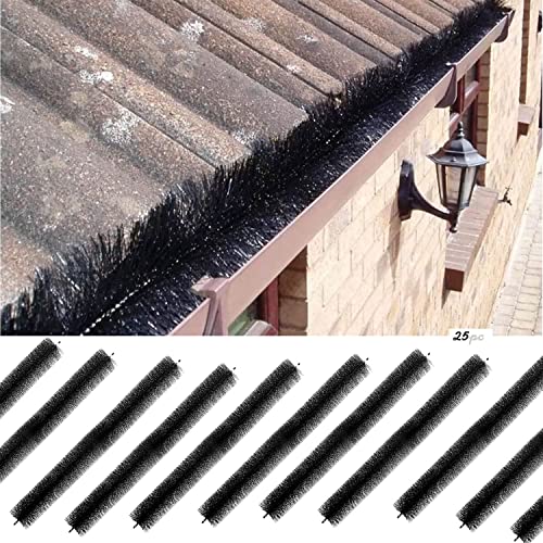25 Pcs 80ft (3.2ft x 25) length ideally fitting standard 5-inch gutters Standard Gutter Filter Leaf Debris Guard brush guard- Simple Gutter Guard | No Tools DIY