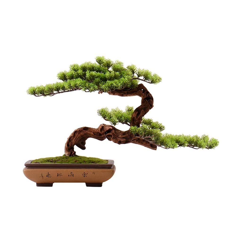 GTHTUHFD Simulation Potted Plants Bonsai Tree Artificial Bonsai Tree Fake Bonsai Moss Frosted Ceramic Flowerpot Creative Rockery Decoration