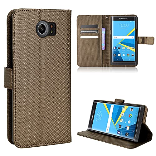 BaiFu Coque pour Blackberry Priv Étui à Rabat en Cuir Flip Cover Magnétique Anti-Choc avec Fonction Stand Etuis Compatible avec Blackberry Priv, Diamant02