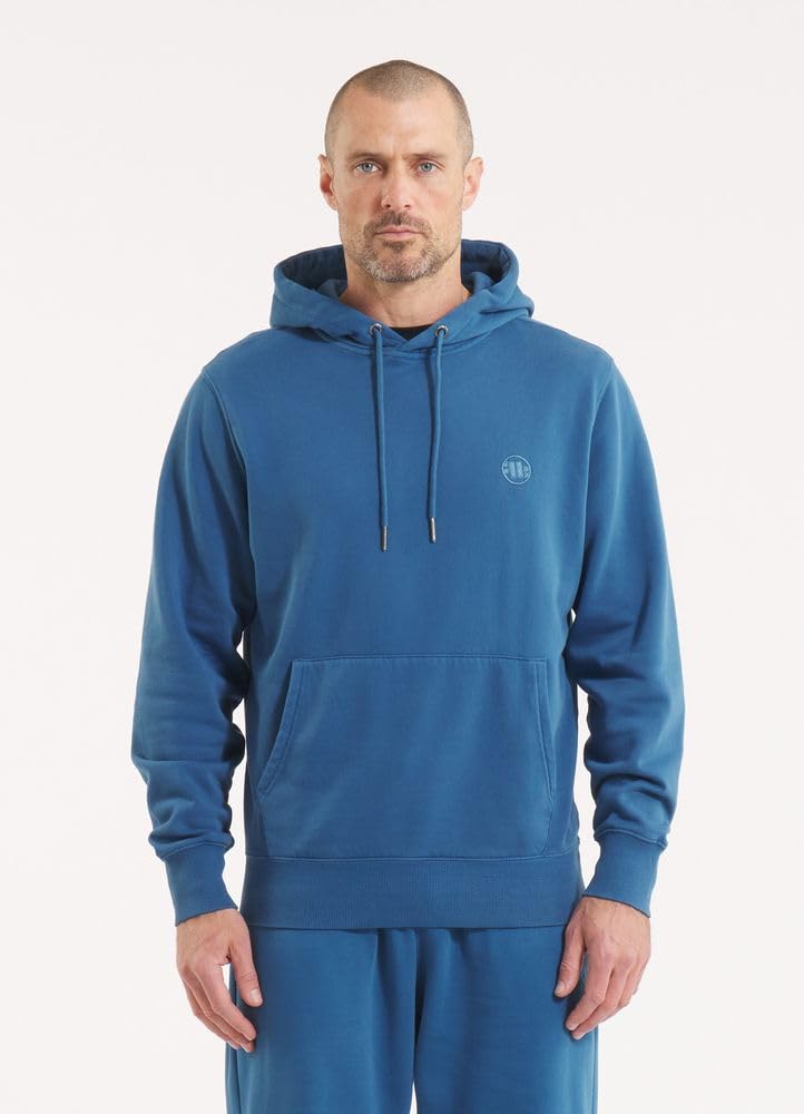 PITBULL - Bluza męska z kapturem Washed Lancaster II, sweter z kapturem, oversize, wygodna bluza z kapturem, męska bluza z kapturem, luźny sportowy krój, bluza z kapturem
