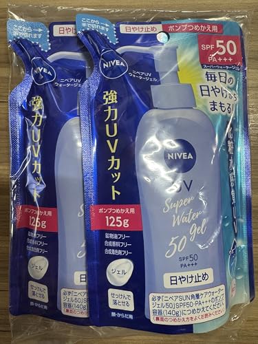 NiveaUV Super Water Gel SPF50PA+++ Sunscreen refill 4.4floz (Pack of 2)