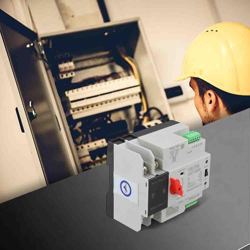 Notstrom Umschalter 2P 125A für Haushalt und Büro | Unterbrechungsfreie Stromversorgung, 30ms Schaltzeit, schützt empfindliche Geräte vor Ausfällen