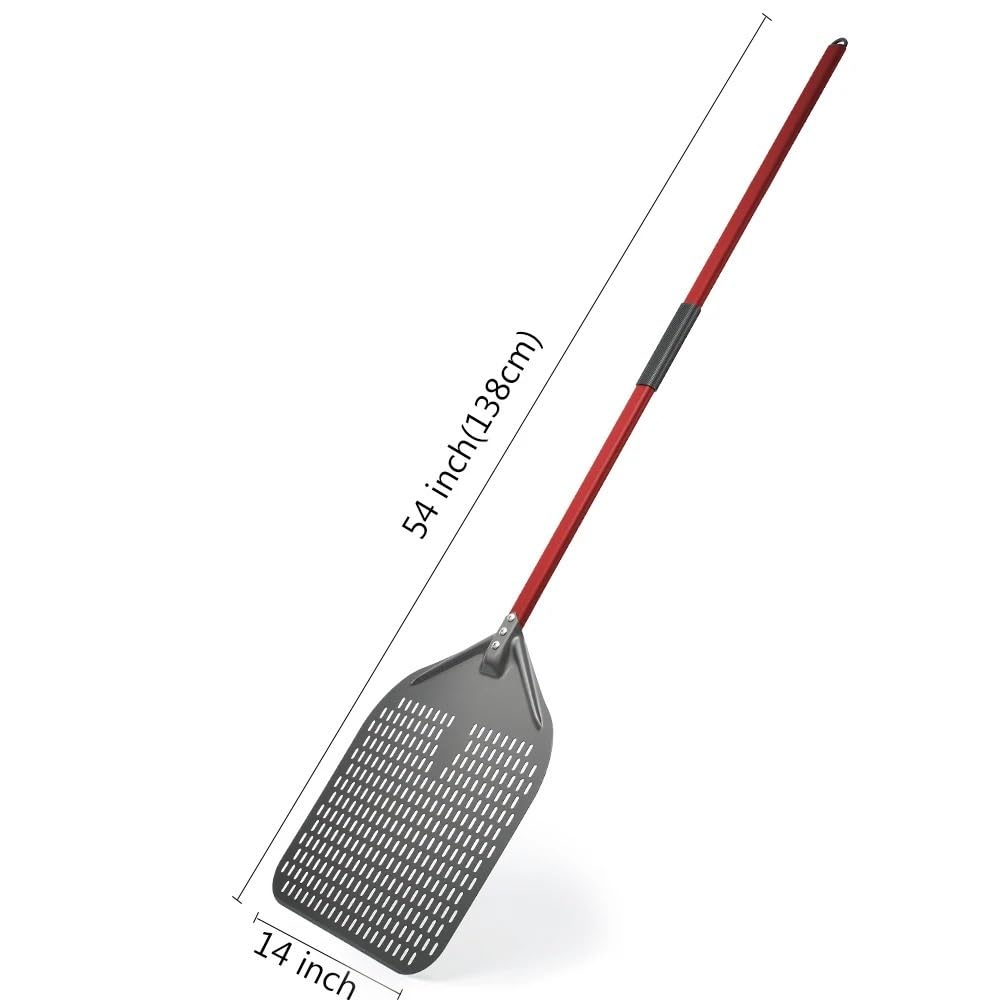 Pala Per Pizza Pala for pizza da 12/13/14 pollici con manico lungo, pala for in lega(14 inch Red)
