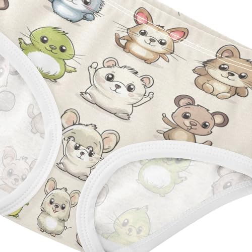 ZZKKO Cartoon Animal Cute Girls Underwear Toddler Panties for Girls Comfort Brief Size 2-8T3