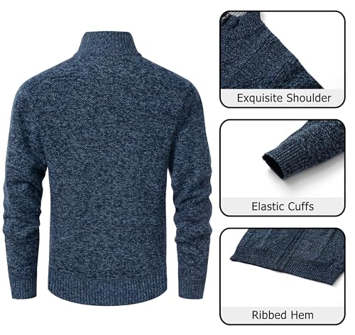 Image of Vcansion Men's Classic Cardigan Sweaters Stand Collar Slim Fit Casual Knitted Sweater