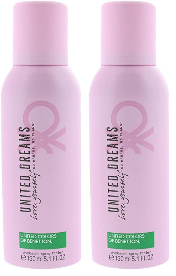 Image of United Colors of Benetton Floral Dreams Love Yourself Deodorant Spray - 150ml For Women (Pack of 2)