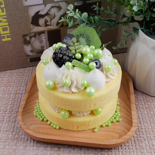 Image of Light Green Pearl Sprinkles for Cake Decorating, 4 Sizes Sugar 130g /4.6oz, Cupcake, Ice Cream, Donuts, Macaron Toppings Supplies (2mm, 4mm, 7mm, 1cm)