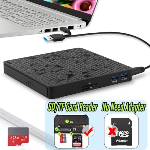 Unidad externa CD DVD 3 en 1 con lector tarjetas USB-C miniatura 4