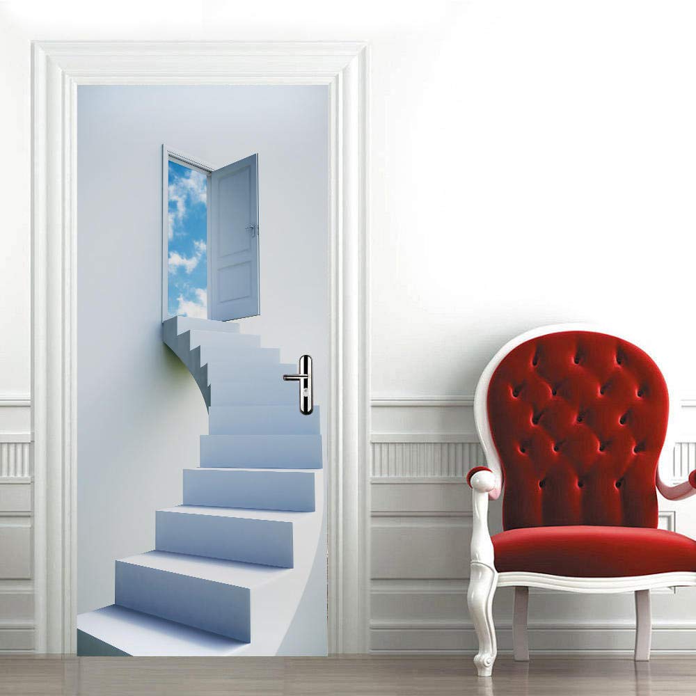 Adesivo Per Porta 3D 90x200 Cm – Carta Da Parati Autoadesiva Con Motivo Piante Per Corridoio E Soggiorno (Modello 8613m) - 4