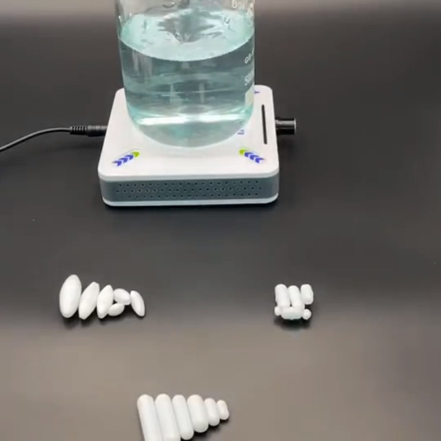 5 Barres D'agitation Magnétiques PTFE Blanches Type-C - Pour Agitateurs De Laboratoire Et Mélangeurs