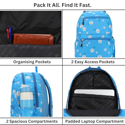 Image of HYDER Daisy 25L Cute & Stylish College Bag for Girls | Padded Laptop Compartment | School, College, Office, Travel & Tuition Bag for Women | Durable Backpack