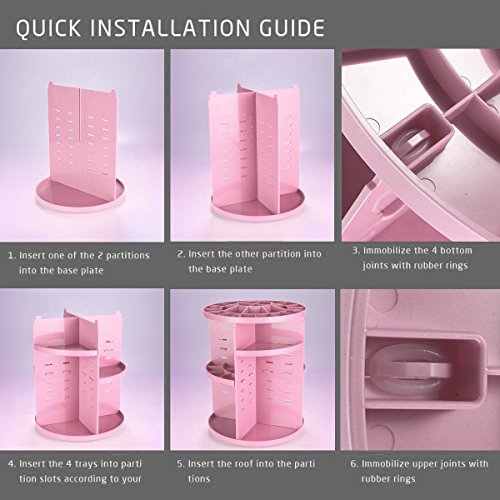 ELOKI 360 girante makeup organizer porta trucchi