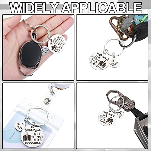 Sinmoe 20 Pieces Christian Keychains for Women Bible Verse Keychain