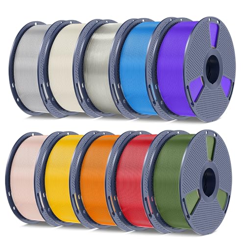 PETG Filament 1.75mm, Ultra Tough, Heat Optimized, Odorless, 10kg(22lbs) SUNLU PETG 3D Printer Filament, BoneWhite+SpaceGrey+Clear+Red+Cyan+Yellow+Orange+Purple+Green+Beige