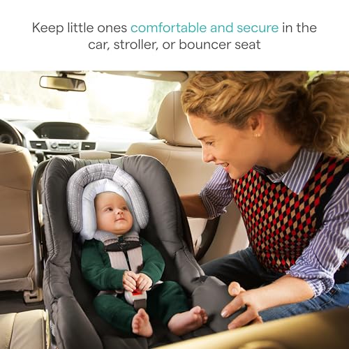 Image of Munchkin Car Seat Head Support Baby, Infant and Newborn, Fabric Strap Covers, Silver-Ion Technology, Dots