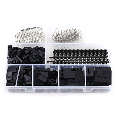 1450 PCS 2.54mm Kit de Surtido de Terminales de Conector de Cable Hembra y Macho Juego de Carcasa de Conector de Cabezal de Clavija de Cable de Cable de Puente de Carcasa de Patilla de Conector
