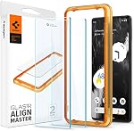 Spigen Tempered Glass Screen Protector [GlasTR AlignMaster] designed for Pixel 7 [Case Friendly] - 2 Pack | Alignment Frame Included, Tempered Glass, Case Friendly, 9H Hardness