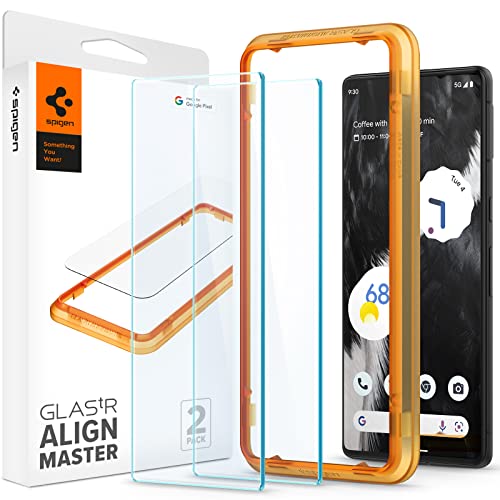 Spigen AlignMaster Protector Pantalla para Google Pixel 7, 2 Unidades, Instalación Fácil, Compatible con Funda, Dureza 9H