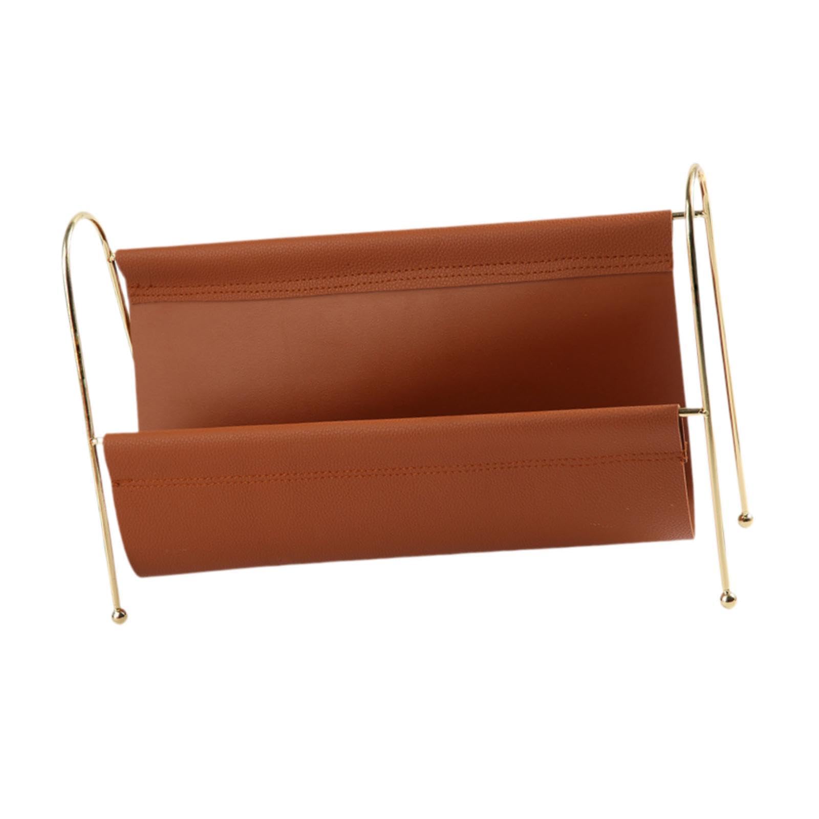 Gralara Portariviste File Book Organizer Porta Libri Album Cestino Porta riviste autoportante in Pelle PU per Ornamento della Sala da Pranzo