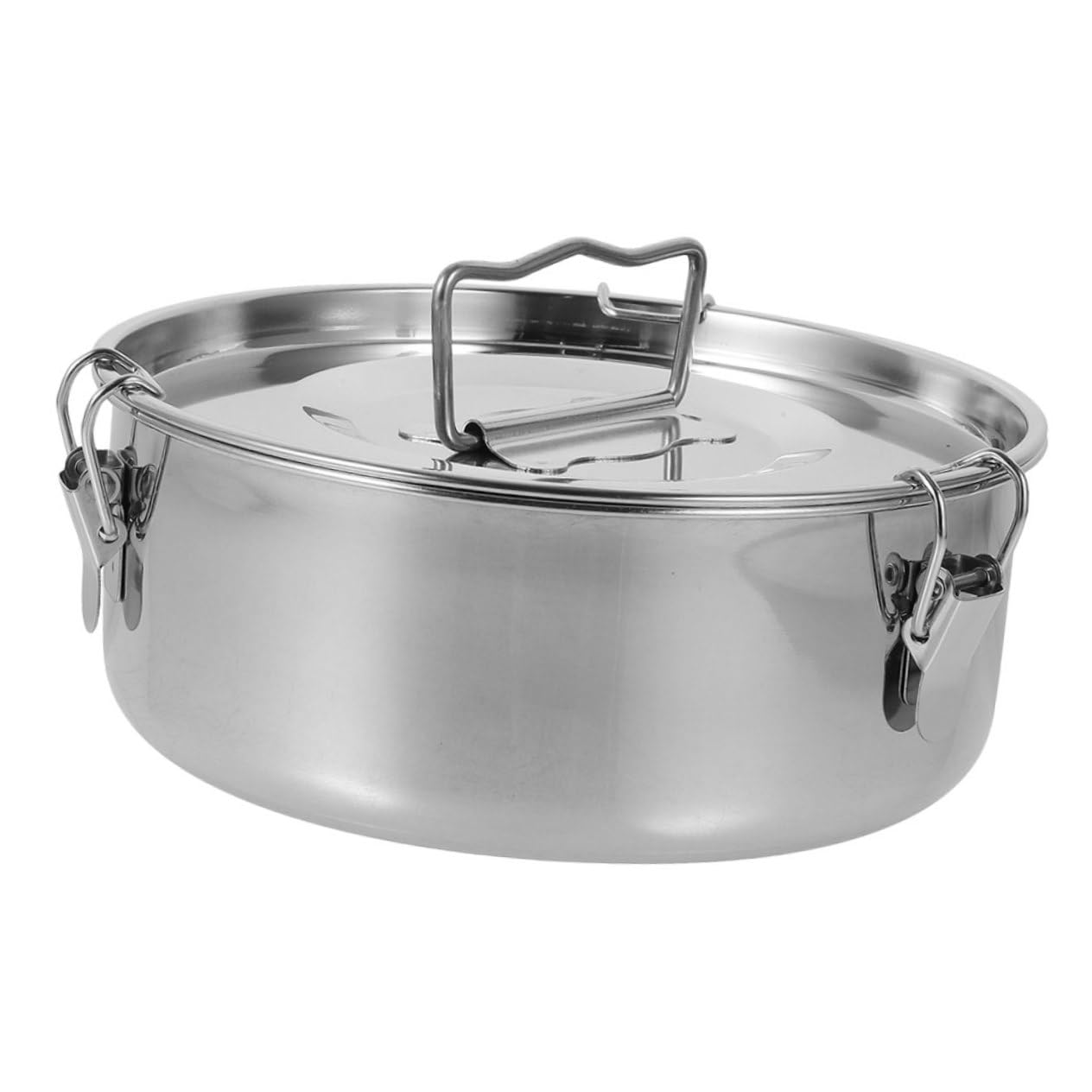 Yardwe Molde para Flan de Acero Inoxidable con Diseño Bloqueable y Uso Versátil, Molde para Hornear con Tapa Adecuado para Hacer Flanes y Pasteles al Vapor