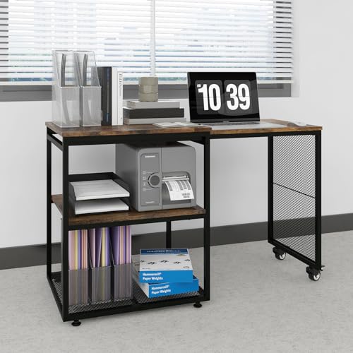 Image of Natwind 24''x20'' Large Printer Stand,Extendable Home Craft Table,Retro