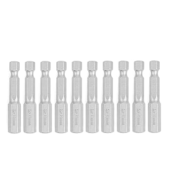 NewShark Hex Head Allen Wrench Drill Bit Set S2 Steel Hex Head Screwdriver Bit Set with Magnetic,1/4 Inch Hex Shank for Hand Held Wrench and Electric Drills (1.97 inch (50mm), 5/16 in(8mm))