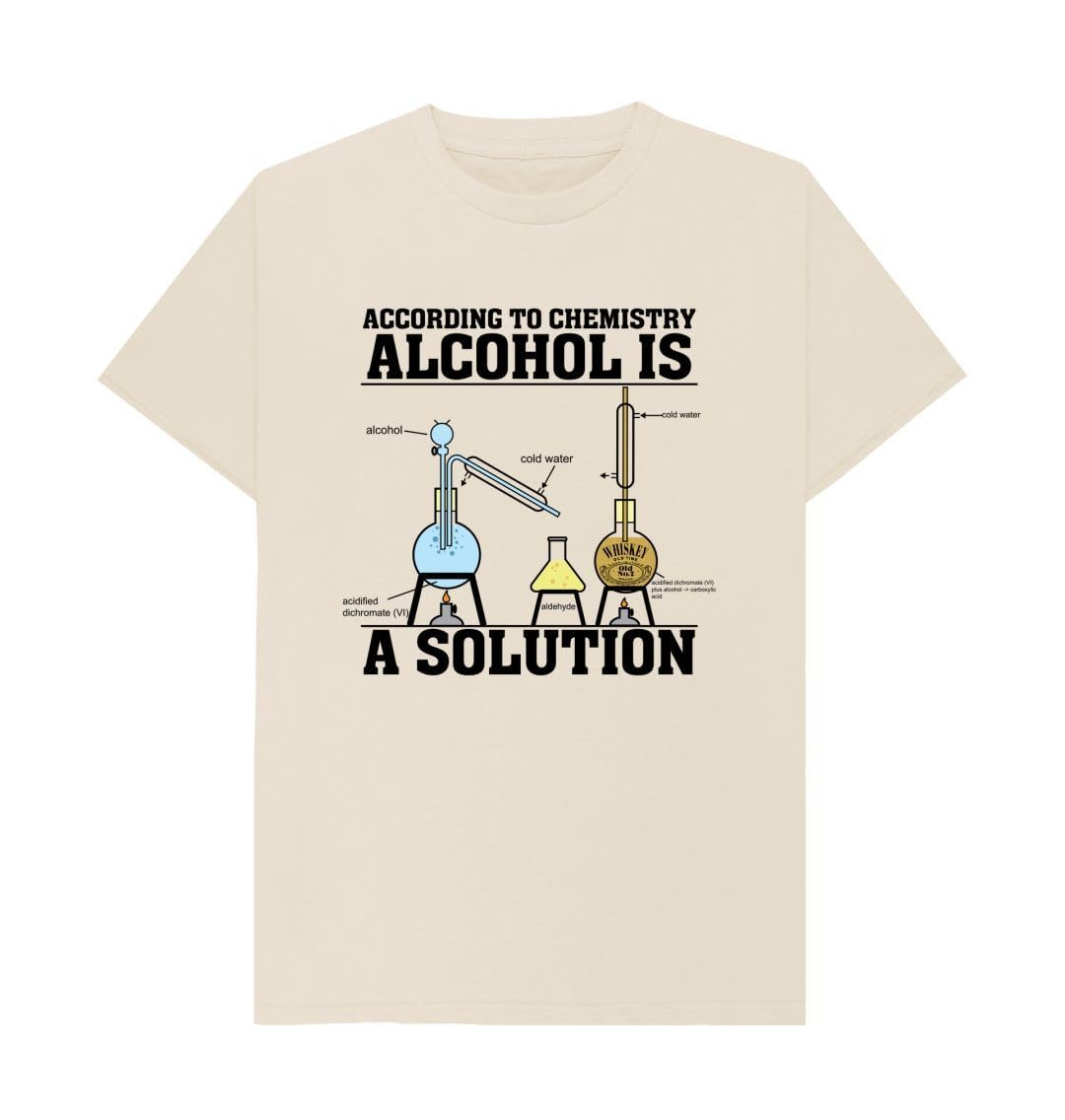 Shirtbox Men's Oat Alcohol Is A Solution Funny Chemistry Pun T-Shirt