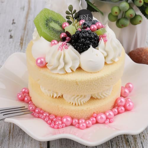 Image of Sprinkles for Cake Decorating, 7.8oz Pink Pearl Sprinkles Mix for Valentine's Cake Cupcake Cookie Baking Ice Cream Toppings