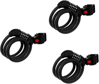 Sosoport 3pcs Bicycle Combination Lock Helmet Bike Combination Bike Lock Helmet Locks for Motorcycles Anti- Lock 5 Digit Bike Lock Anti- Bike Locks Steel Cable Mountain Bike Helmet Lock