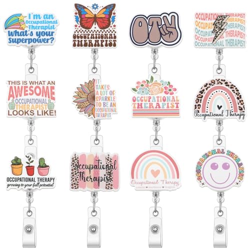 Geyoga 12 Pcs Dental Badge Reel Dental Hygiene Appreciation Gifts Tooth Shaped Badge Holder Retractable with ID Clip for Nurse Week Coworker Office Hygiene Hygienist School Student Friend Graduation