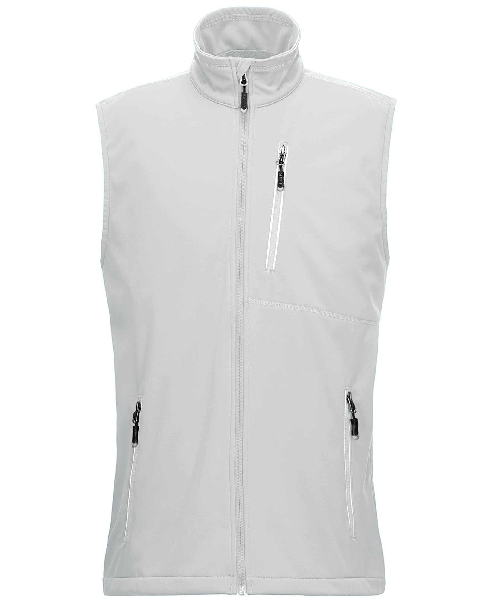 33,000ftMen's Windproof Lightweight Golf Vest Outerwear with Pockets, Softshell Sleeveless Jacket for Running Hiking Sports