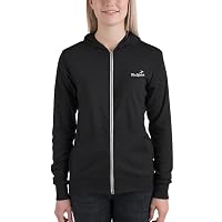 10xSport Unisex Zip Hoodie - Lightweight, Modern Fit with Hood, Front Zip & Kangaroo Pocket (XL, Black)