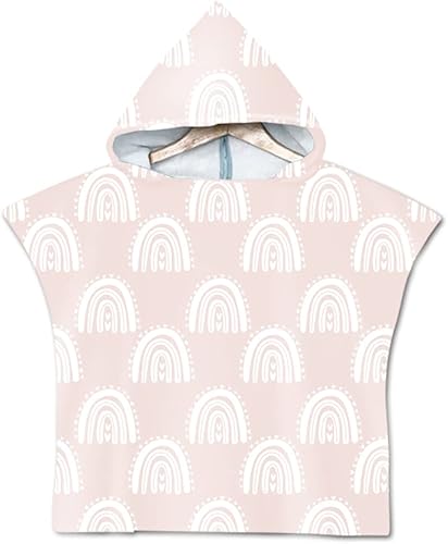 Baney Toalla de baño tipo poncho con capucha  Salida de baño para piscina  Niños pequeños y niños  Microfibra  Absorbente  Unisex (rosa polvoriento,