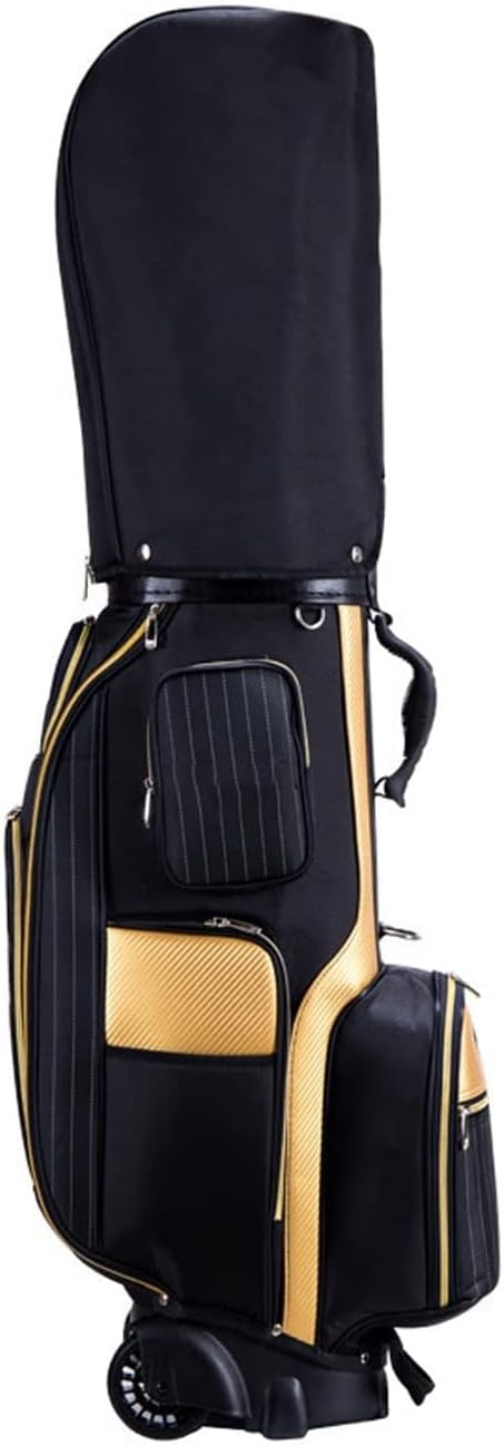 Wheeled Golf Stand Bag Wear Resistant Golf Bag Waterproof Golf Cart Bag 5 Way Top Lightweight Golf Clubs Bag for Outdoor Activities Golf Club Sunday Bag
