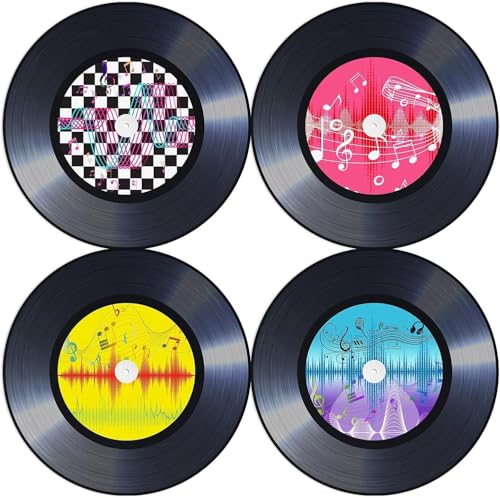 Sets de table vintage années 50, motifs rock-roll, sets de table en papier, 35 cm, ronds, sets de table jetables pour fêtes à thème années 50, accessoires...