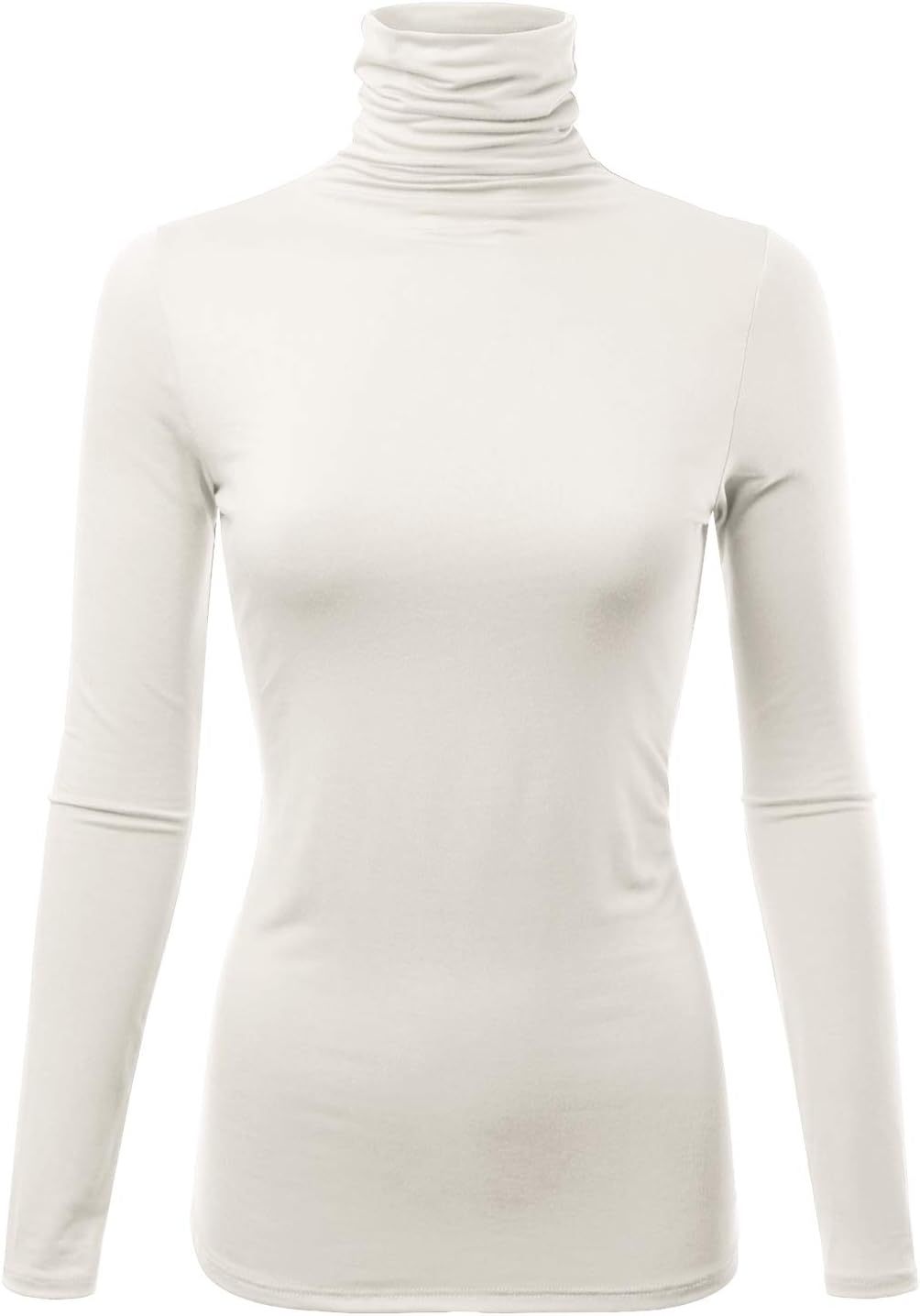 FASHIONOLIC Womens Premium Long Sleeve Turtleneck Lightweight Pullover Top Sweater (S-3X, Made in USA)
