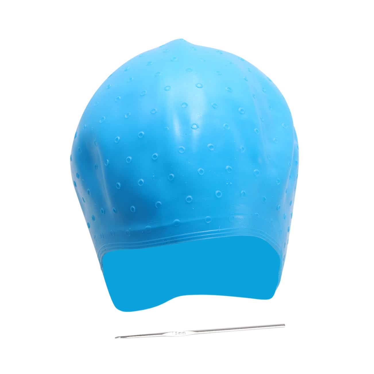 3piezas Gorro De Color Azul De Silicona Para Teñido De Cabello Con Agujas Herramienta De Coloración Para Salones y Barberías