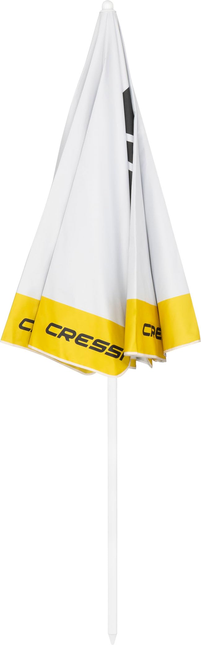Cressi Sunshell Umbrella Parasol Pro White/Yellow/Black - Leichter und Tragbarer Sonnenschirm für den Außenbereich, zum Schutz vor Sonne und Wetter, Weiß/Gelb/Schwarz, Ø 220cm